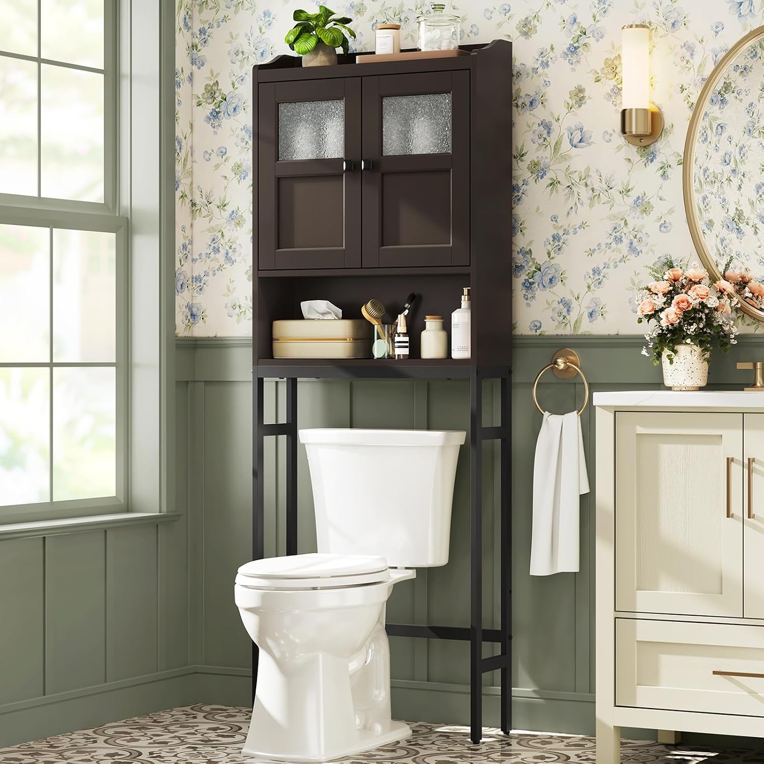 Coffee Equipment Organizer - Espresso Over The Toilet Storage Cabinet,