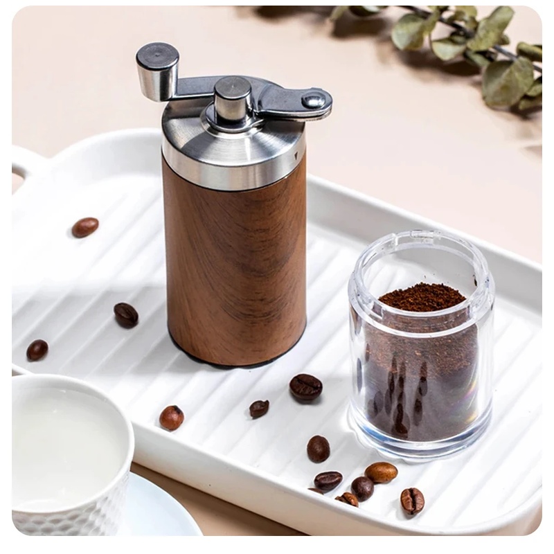 Coffee Equipment Grinder - Portable Wood Grain Hand Coffee Grinder,