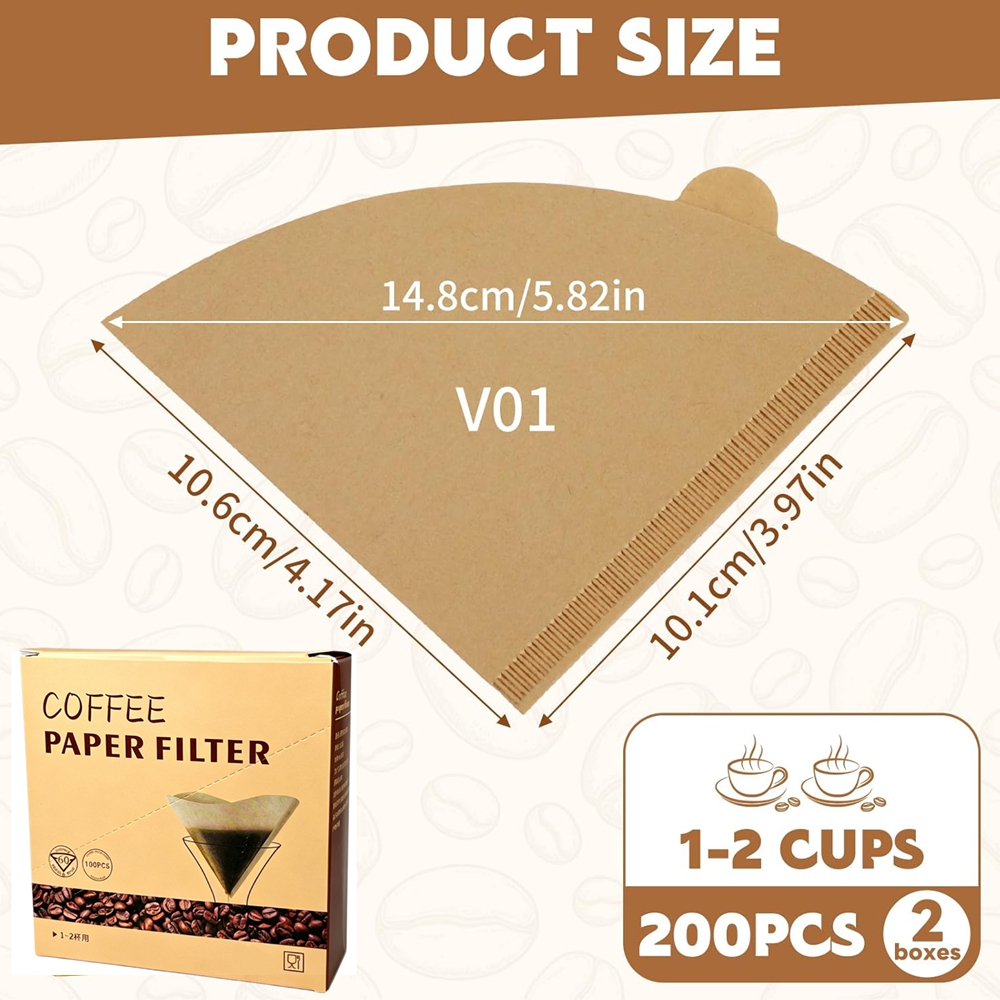 Coffee Filters 200 Count Cone  - огляд і ціна Coffee Equipment Espresso