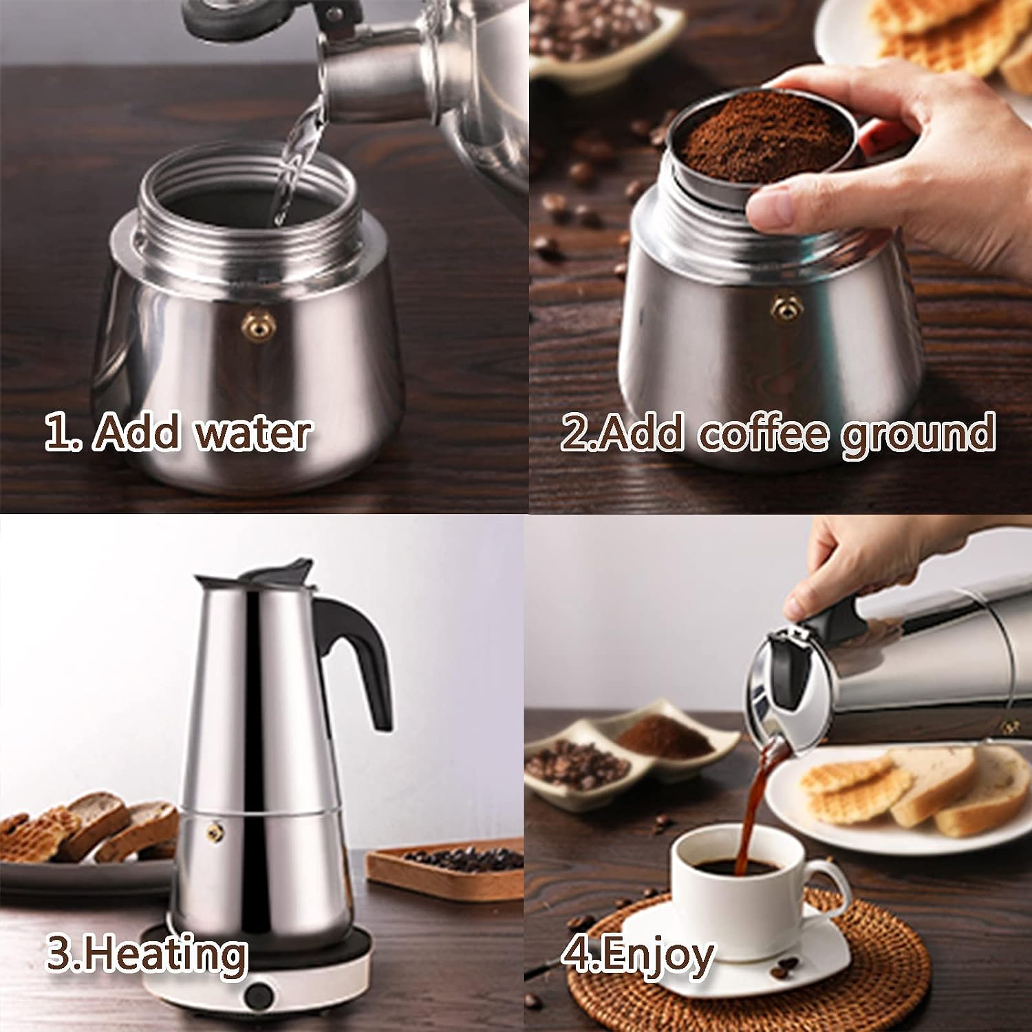 4/6/9 Cups Moka Pot Caffe Mach - огляд і ціна Coffee Equipment Espresso